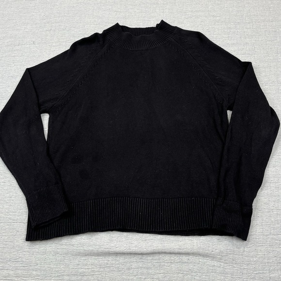 Quince Sweaters - Quince Sweater Womens Size XS Black Fisherman Knit‎ Organic Cotton
